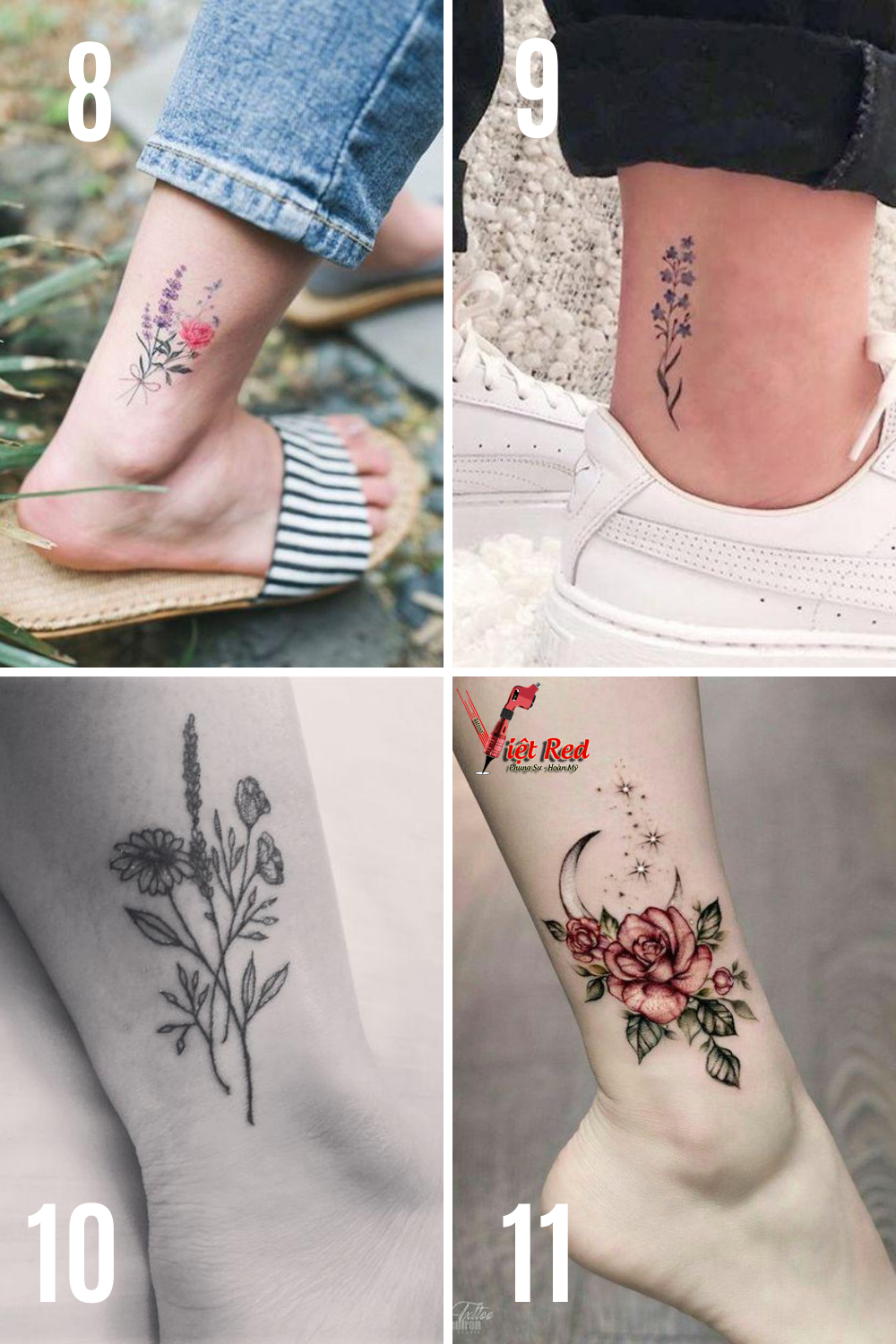 Ý tưởng hình xăm cổ chân dành cho nữ  Owl Ink Studio  Xăm Hình Nghệ Thuật