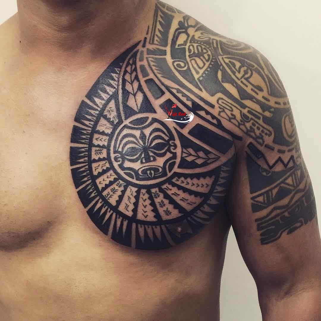 Hình xăm maori đẹp ở ngực