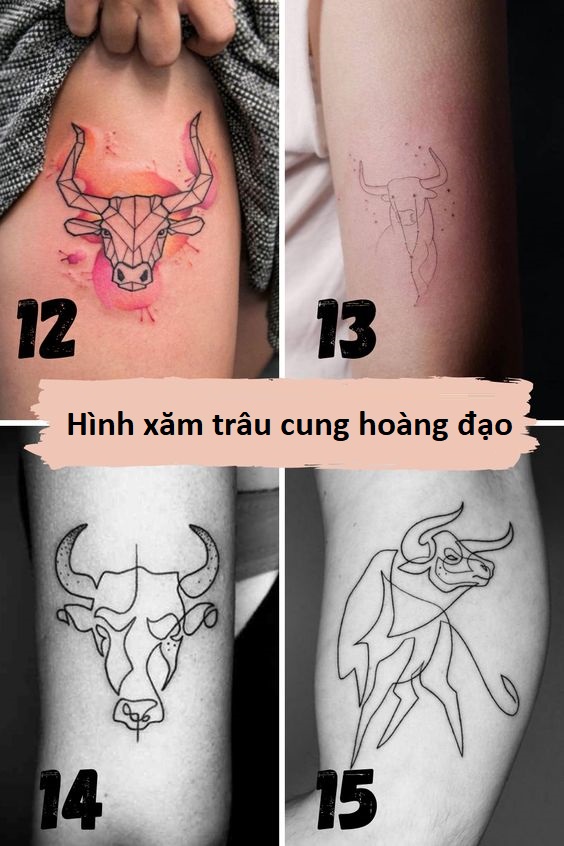 Hình xăm con trâu cung hoàng đạo