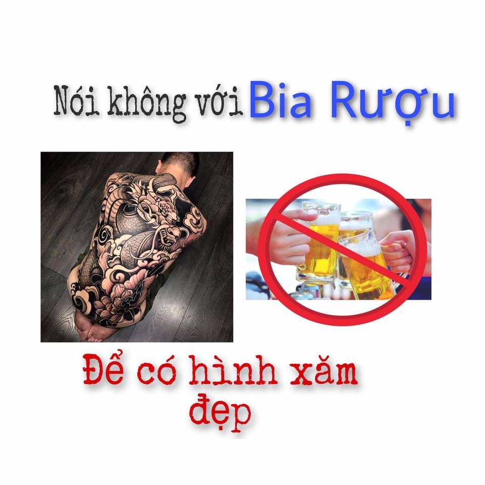 Kiêng rượu bia chất có cồn sau khi vừa mới xăm hình