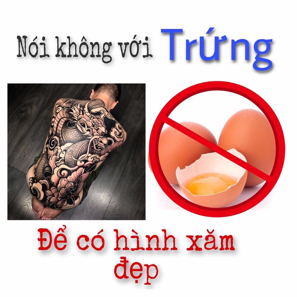 kiêng trứng gà sau xăm hình