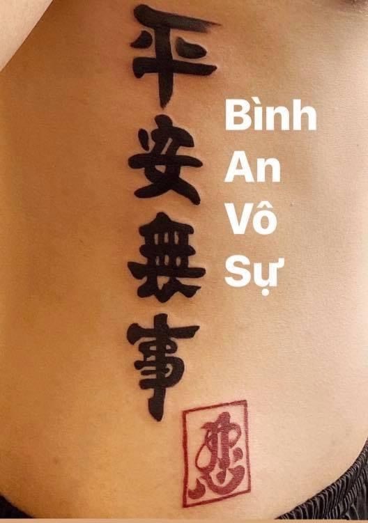 Hình xăm chữ tàu bình an vô sự