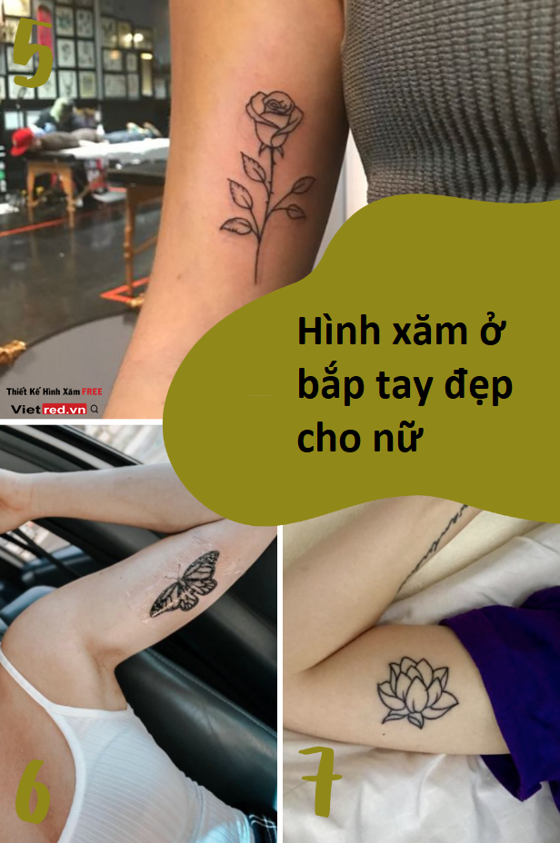 Hình xăm bắp tay mini cho nữ đẹp