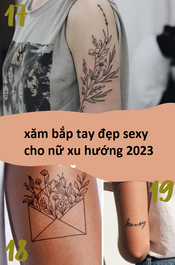 Xăm chữ hoa bắp tay đẹp sexy